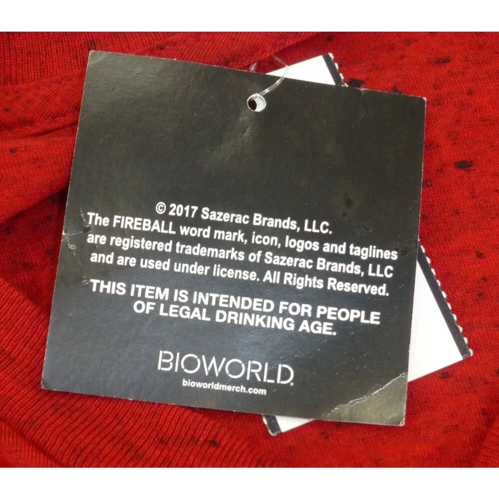 NWT Fireball Whisky Red/Black Confetti Graphic T-Shirt L - Picture 9 of 9